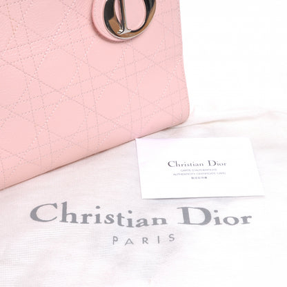 Christian Dior Leather Stitched Cannage Medium Lady Dior Pink 8 of 8