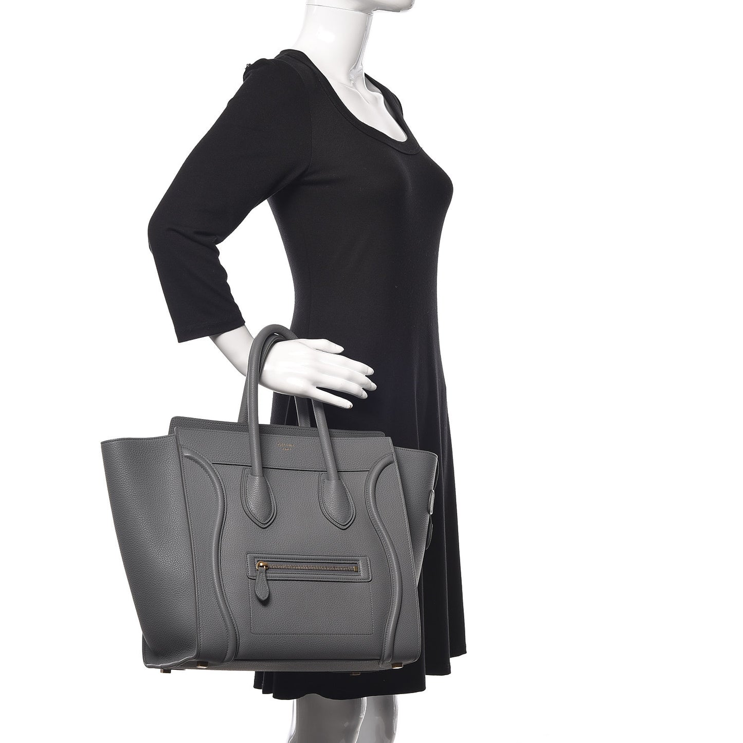 Drummed Calfskin Mini Luggage Kohl