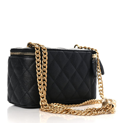 Chanel Caviar Quilted Sweetheart Vanity Case Black 3 of 10