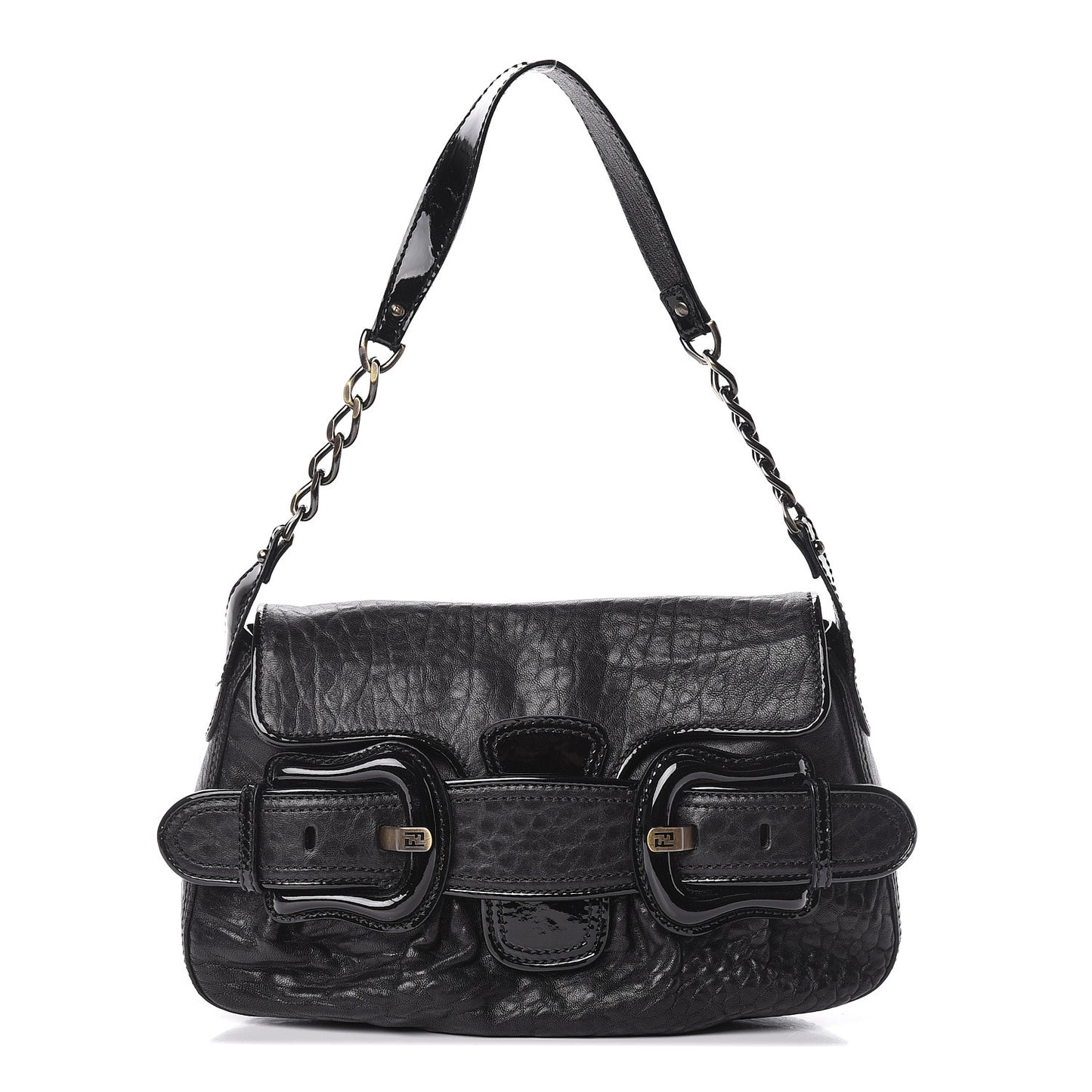 Nappa Patent B Bis Flap Bag Black