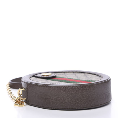 Gucci GG Supreme Monogram Web Mini Ophidia Round Shoulder Bag Brown 3 of 9