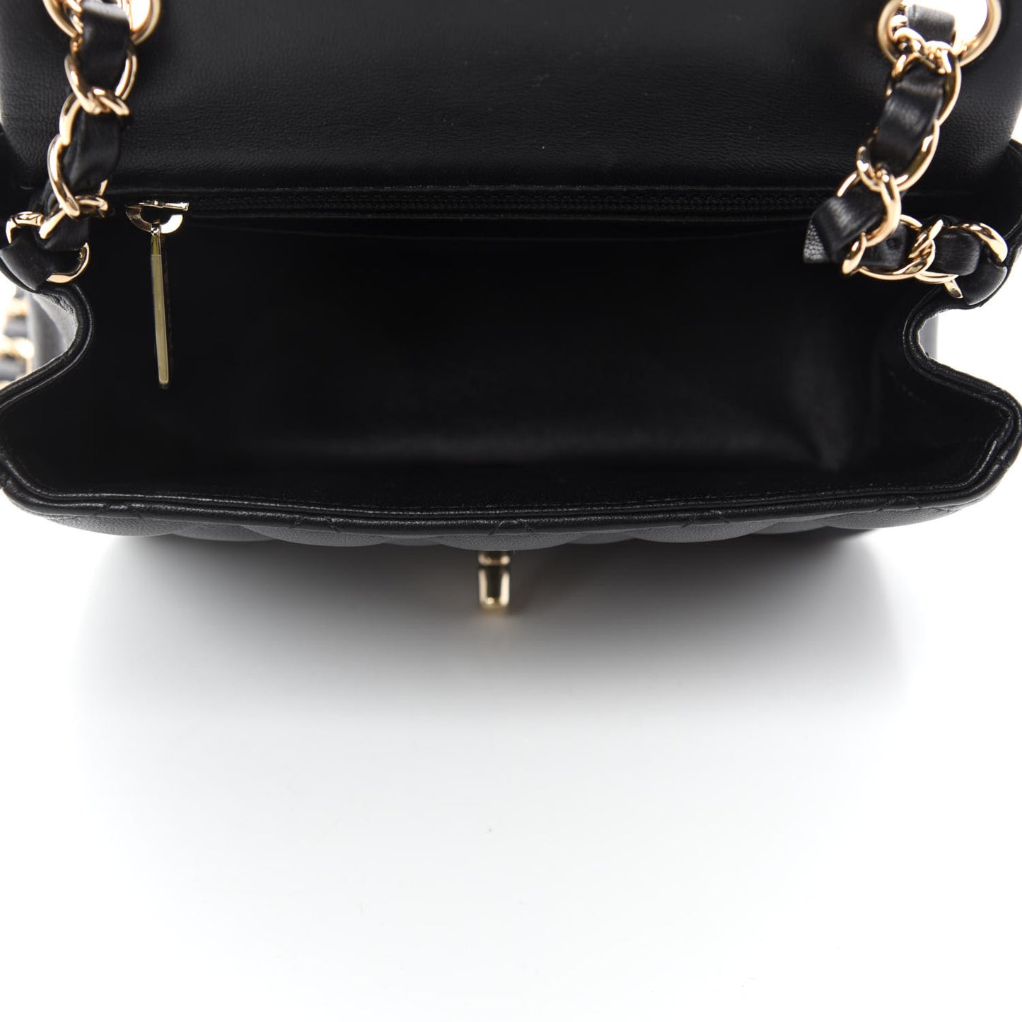 Lambskin Quilted Mini Square Flap Black