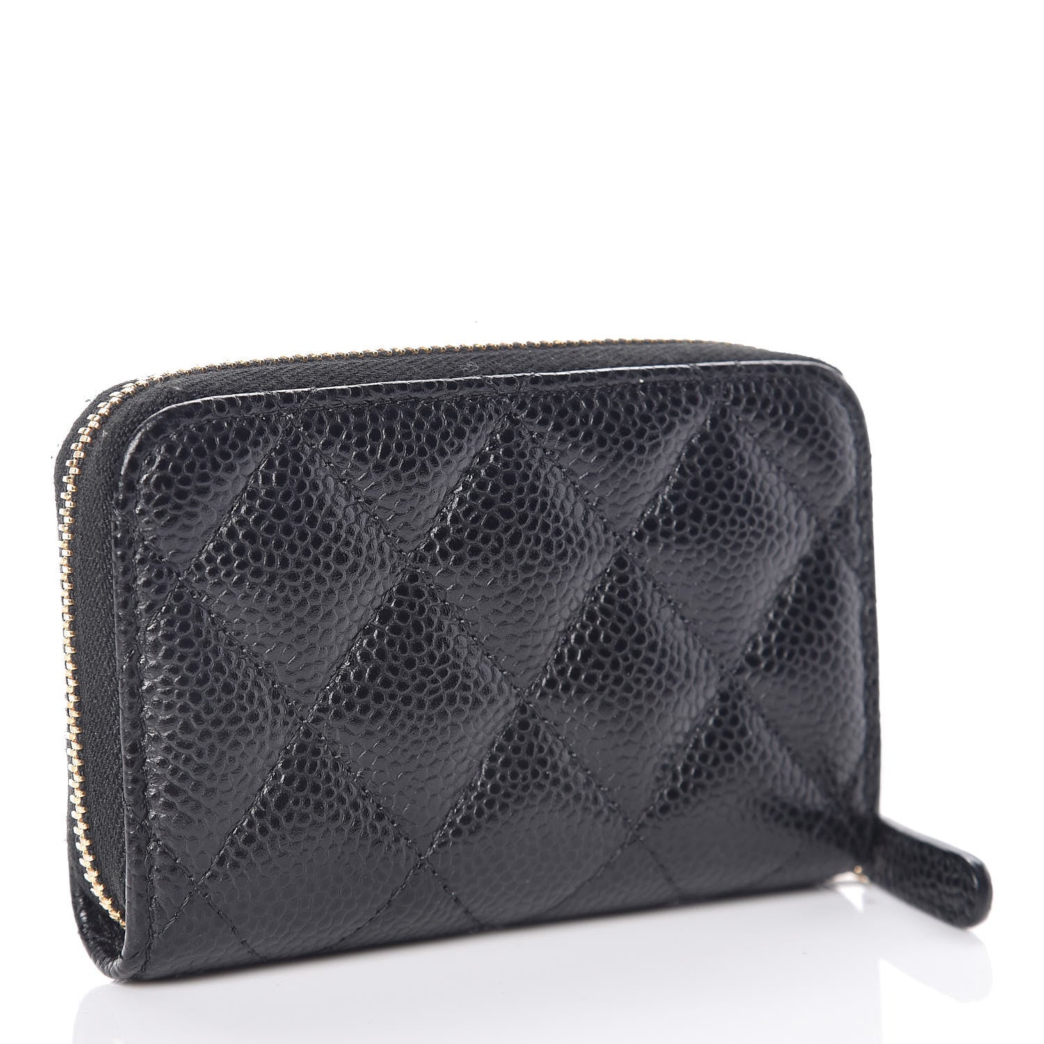 Chanel Caviar Quilted Zip Coin Purse Black 3 of 8