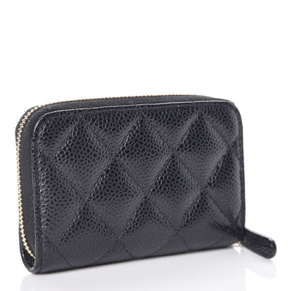 Chanel Caviar Quilted Zip Coin Purse Black 3 of 8