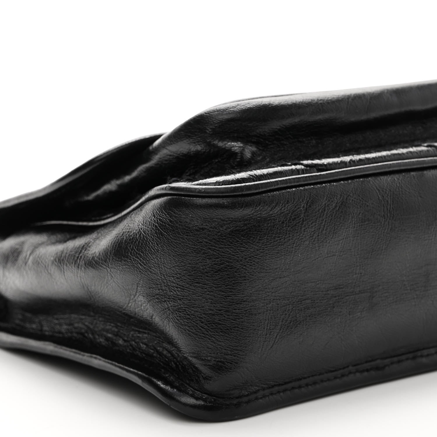 Saint Laurent Crinkled Calfskin Matelasse Monogram Baby Niki Chain Satchel Black 8 of 10