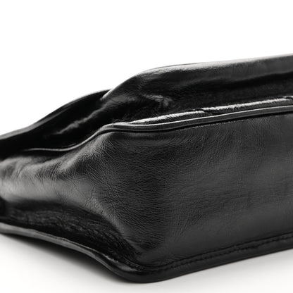 Saint Laurent Crinkled Calfskin Matelasse Monogram Baby Niki Chain Satchel Black 8 of 10