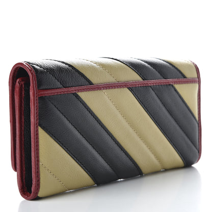 Gucci Azalea Calfskin Matelasse Diagonal Patchwork Torchon GG Marmont Continental Wallet Black Beige Romantic Cerise 3 of 6