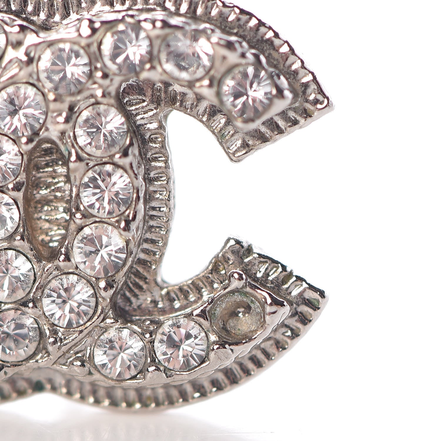 Chanel Crystal CC Earrings Silver 5 of 6