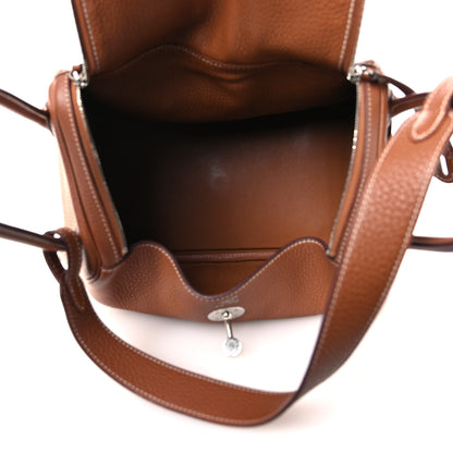 Hermes Taurillon Clemence Lindy 26 Gold 5 of 11