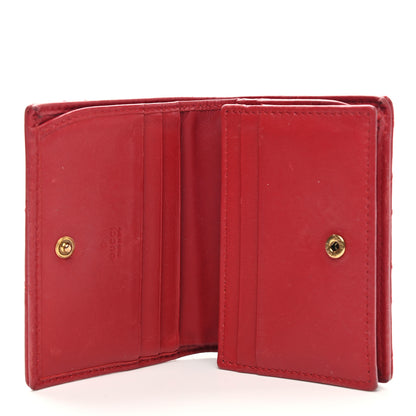 Gucci Calfskin Matelasse GG Marmont Card Case Wallet Hibiscus Red 5 of 16