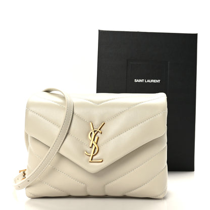 Saint Laurent Calfskin Y Quilted Monogram Toy Loulou Crossbody Bag Blanc Vintage 10 of 10