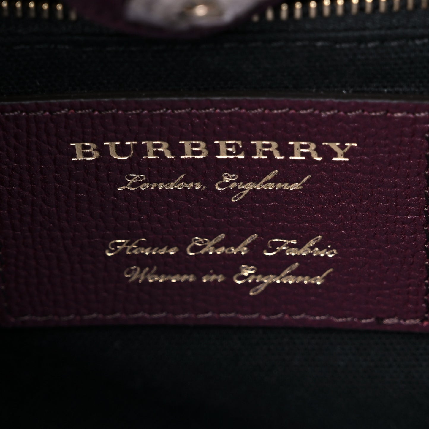 Grainy Calfskin House Check Medium Banner Tote Mahogany Red