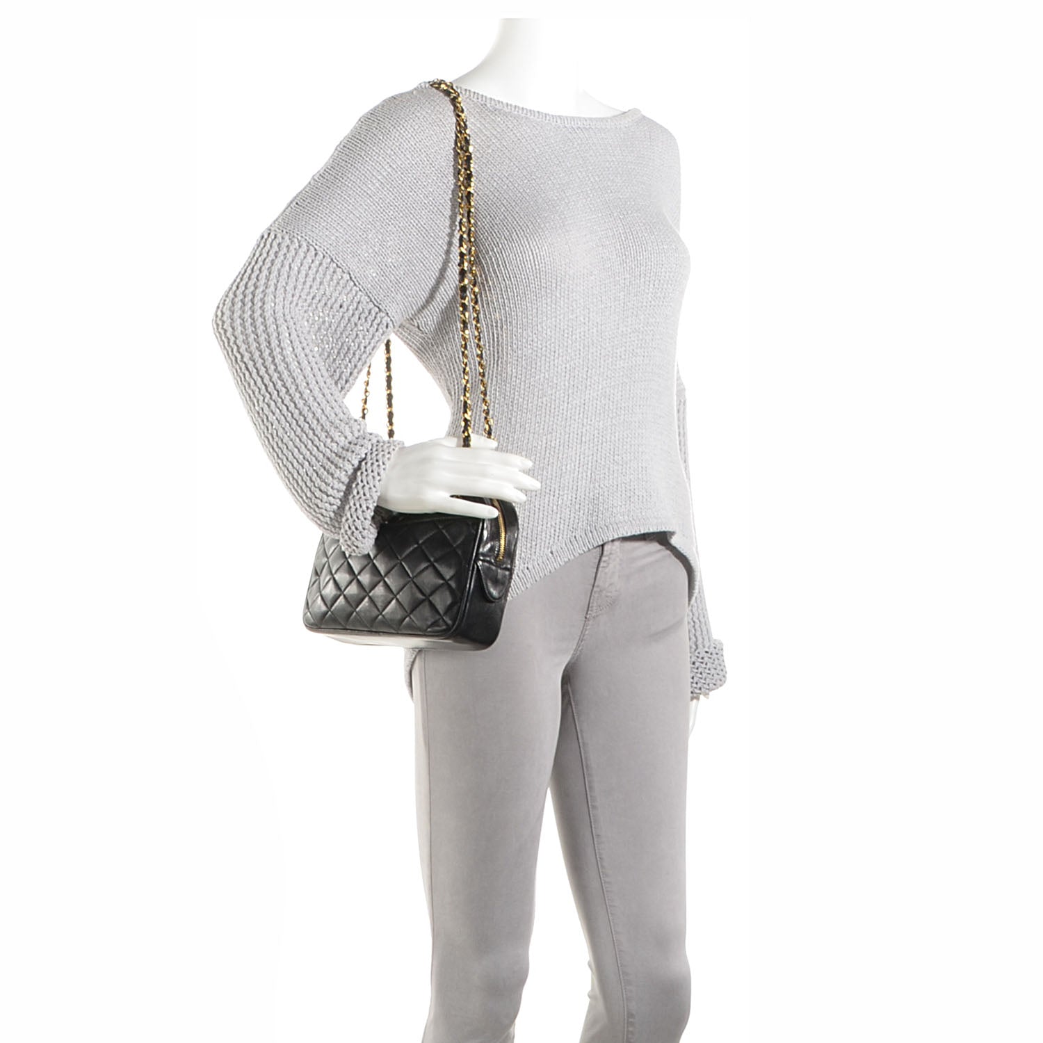 Chanel Lambskin Quilted Shoulder Bag Black 2 of 7