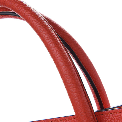 Celine Drummed Calfskin Mini Luggage Vermillion 13 of 14