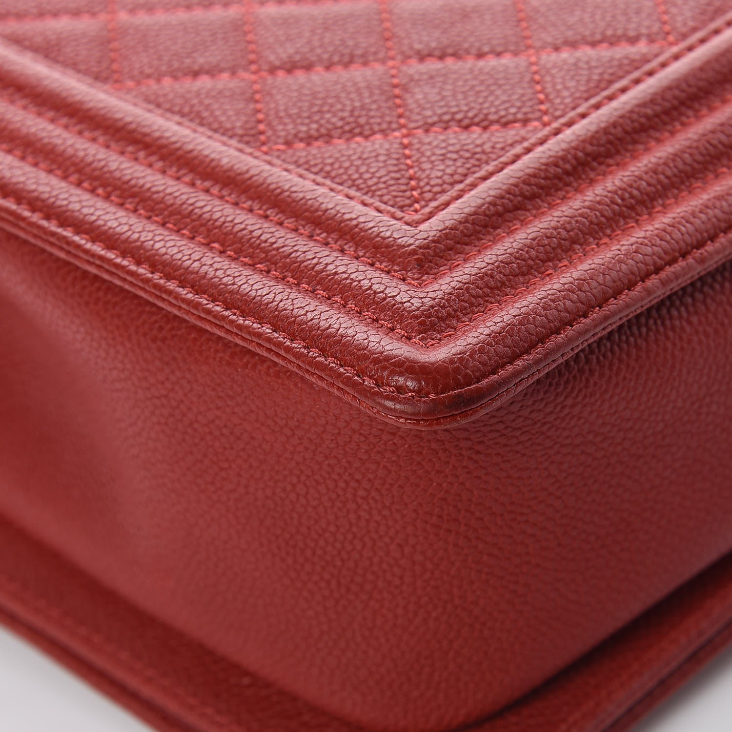 Chanel Caviar Quilted New Medium Boy Flap Dark Red 17 of 19