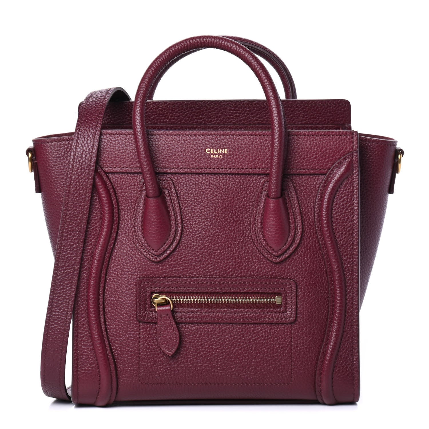 Celine Drummed Calfskin Nano Luggage Acai 1 of 4