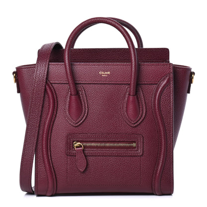 Celine Drummed Calfskin Nano Luggage Acai 1 of 4