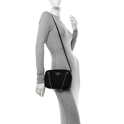 Prada Nylon Tessuto Impuntu Quilted Bandoliera Crossbody Bag Black 2 of 13