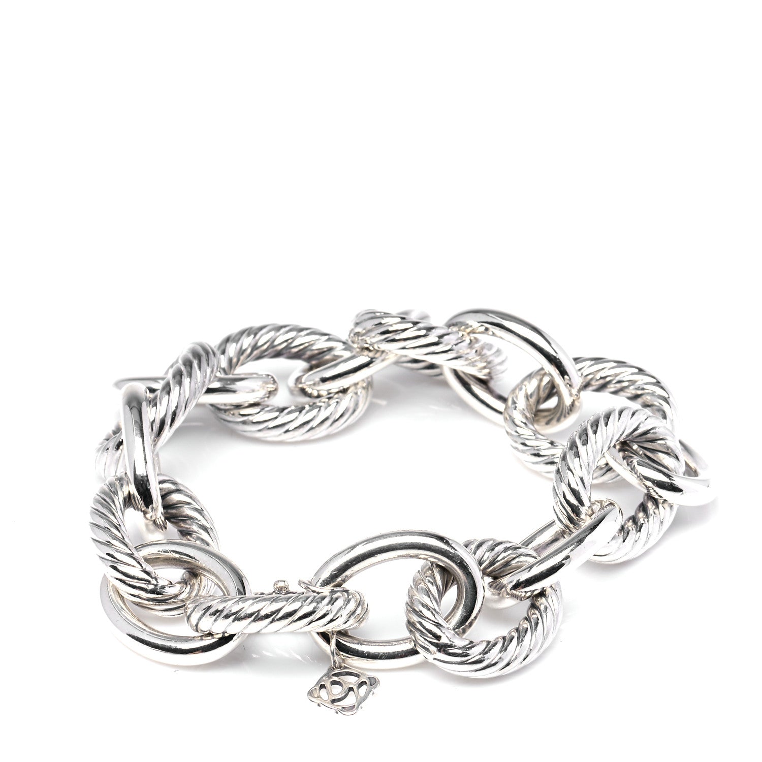 David Yurman Sterling Silver 17mm Extra Large Oval Link Bracelet 3 of 7