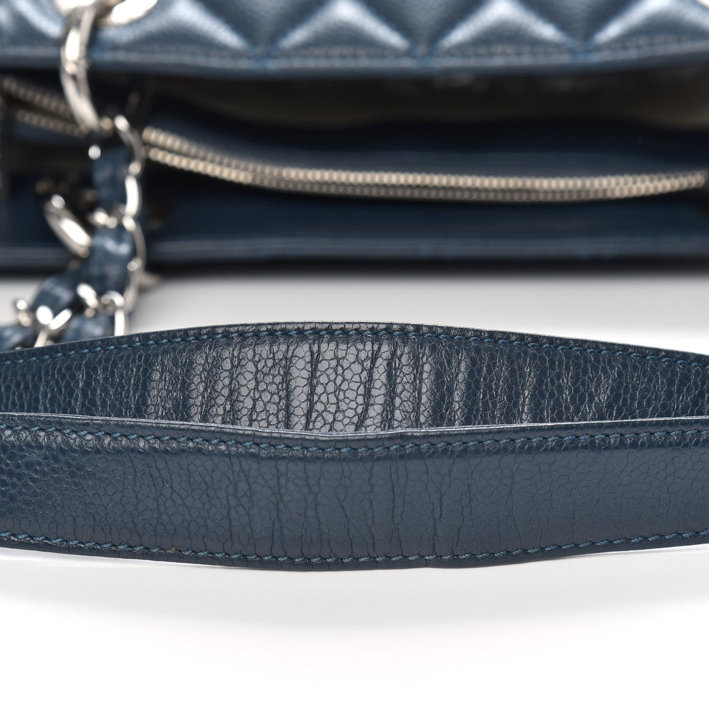 Caviar Quilted Grand Shopping Tote GST Dark Blue