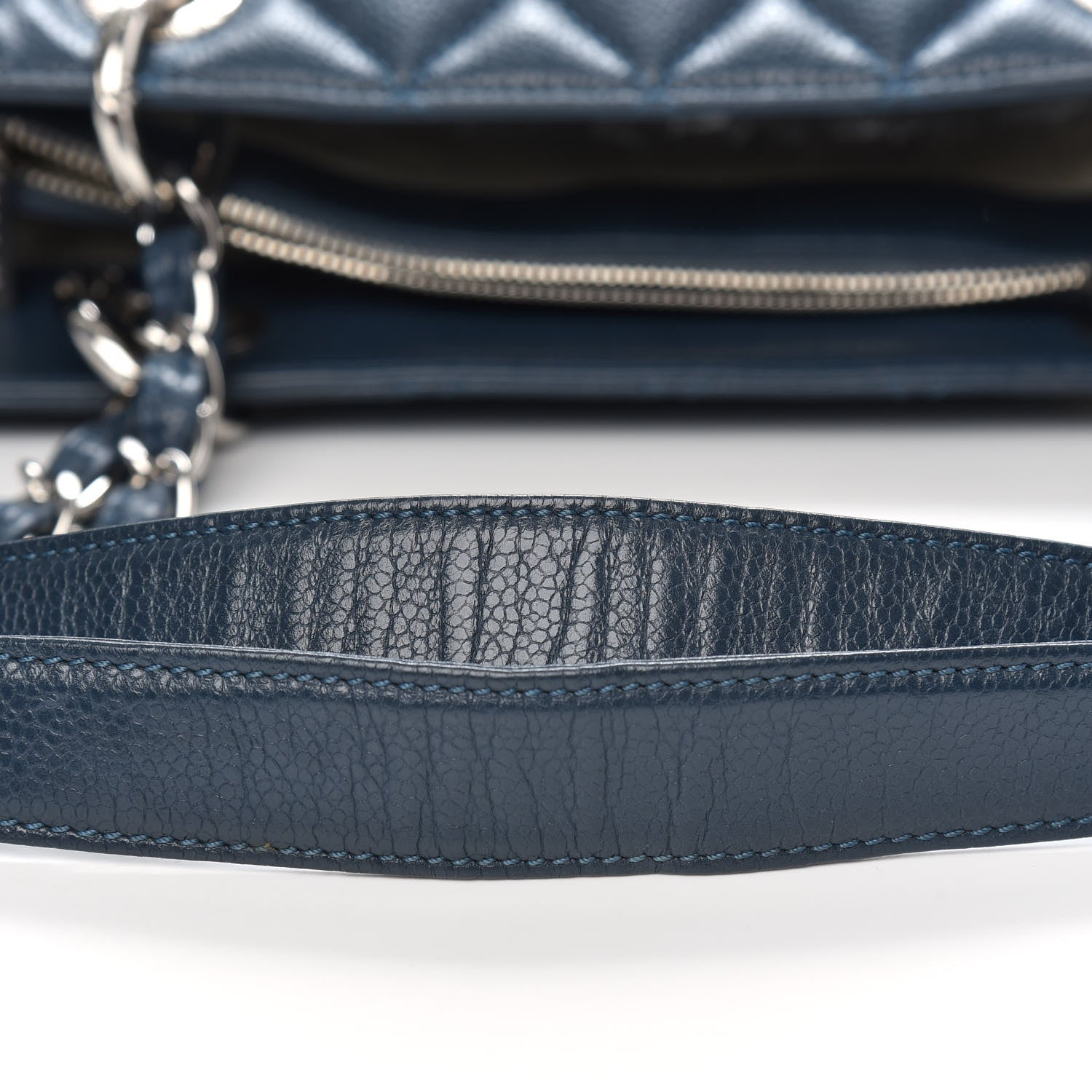 Chanel Caviar Quilted Grand Shopping Tote GST Dark Blue 9 of 15