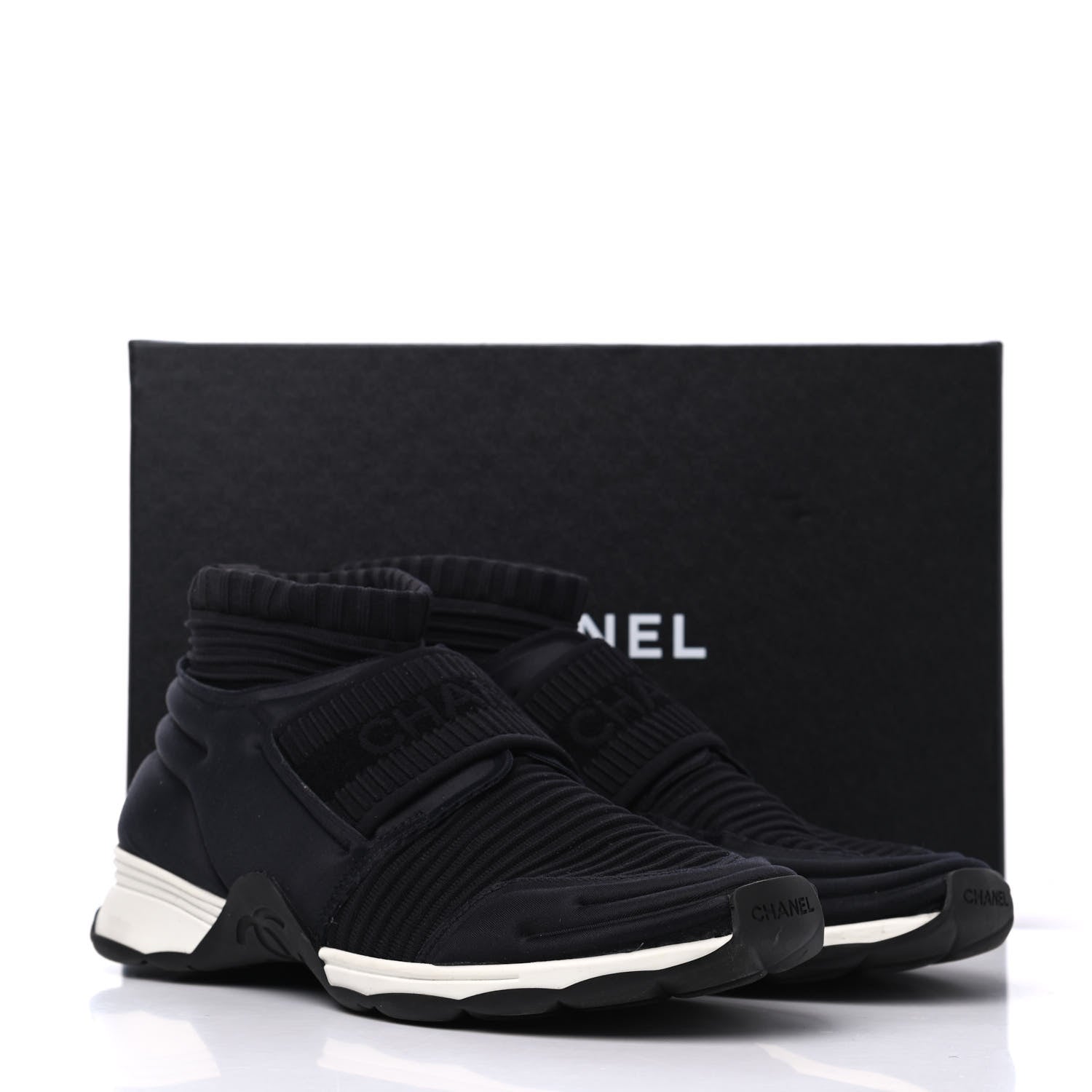 Chanel Stretch Fabric CC Sneakers 39 Black 14 of 14