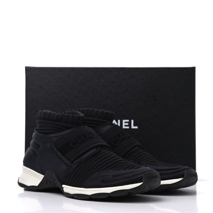 Chanel Stretch Fabric CC Sneakers 39 Black 14 of 14