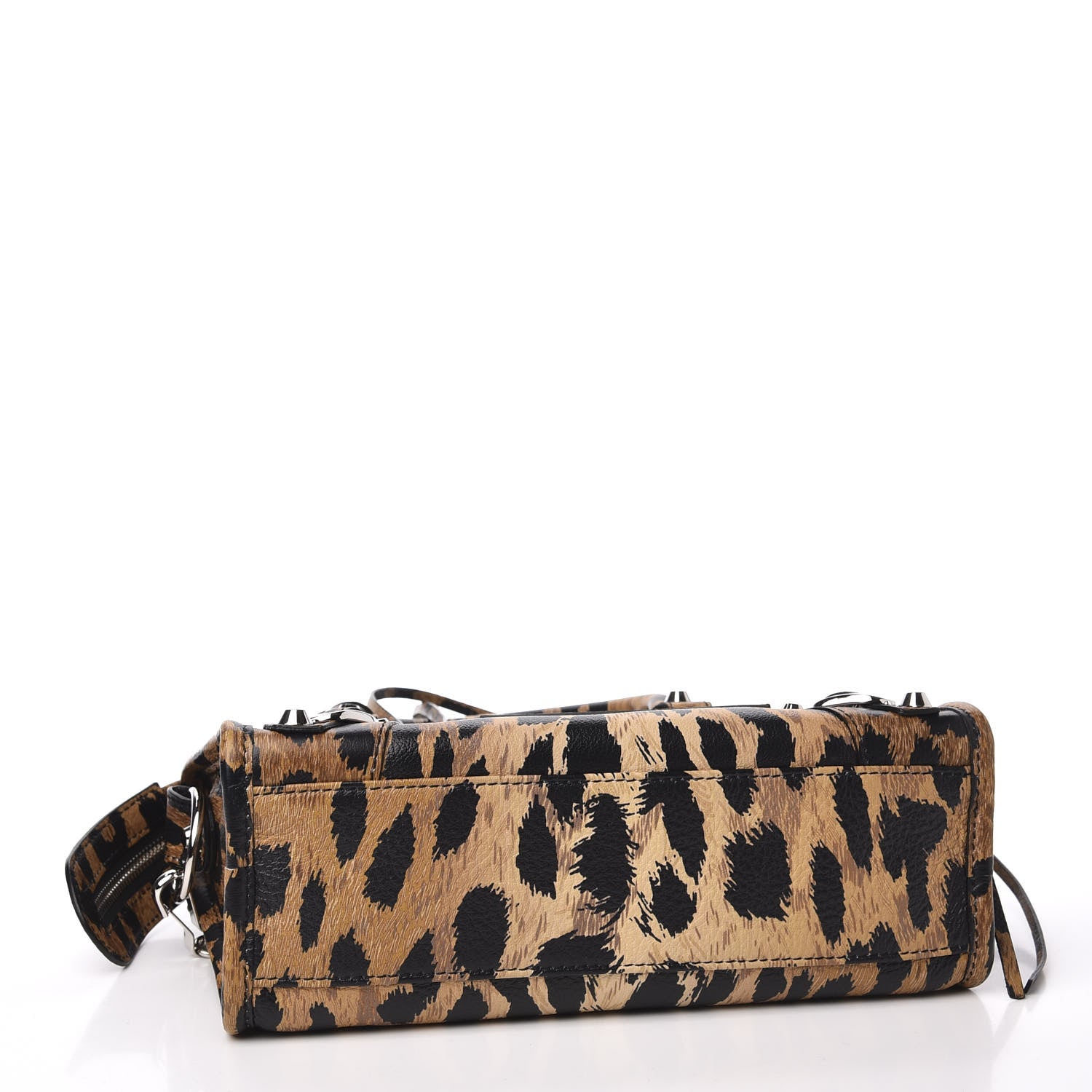 Balenciaga Smooth Calfskin Leopard Print Classic Silver Hardware Mini City Beige 3 of 10