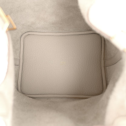 Hermes Taurillon Clemence Picotin Lock 22 MM Beton 5 of 10