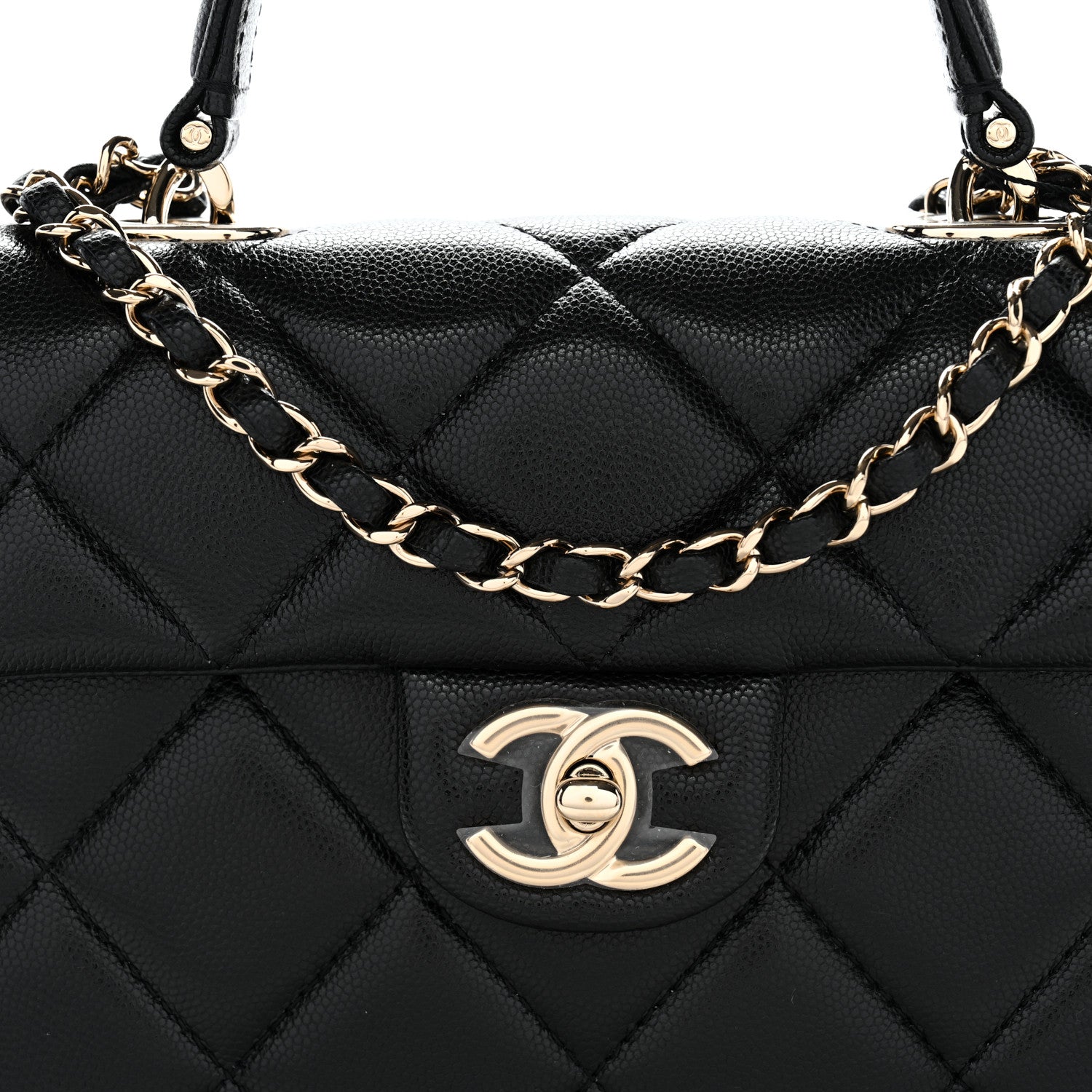 Chanel Caviar Quilted Mini Retro Twist Top Handle Flap Black 7 of 9
