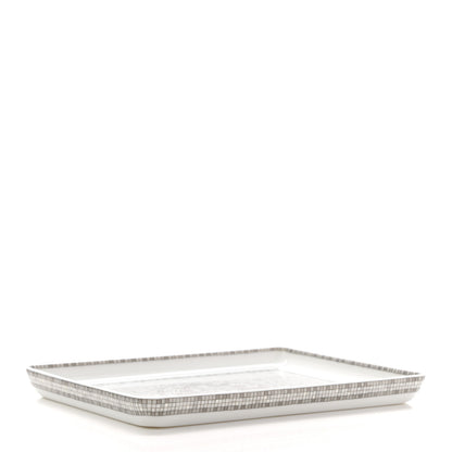 Hermes Porcelain Mosaique Au 24 Sushi Plate Platine 4 of 5