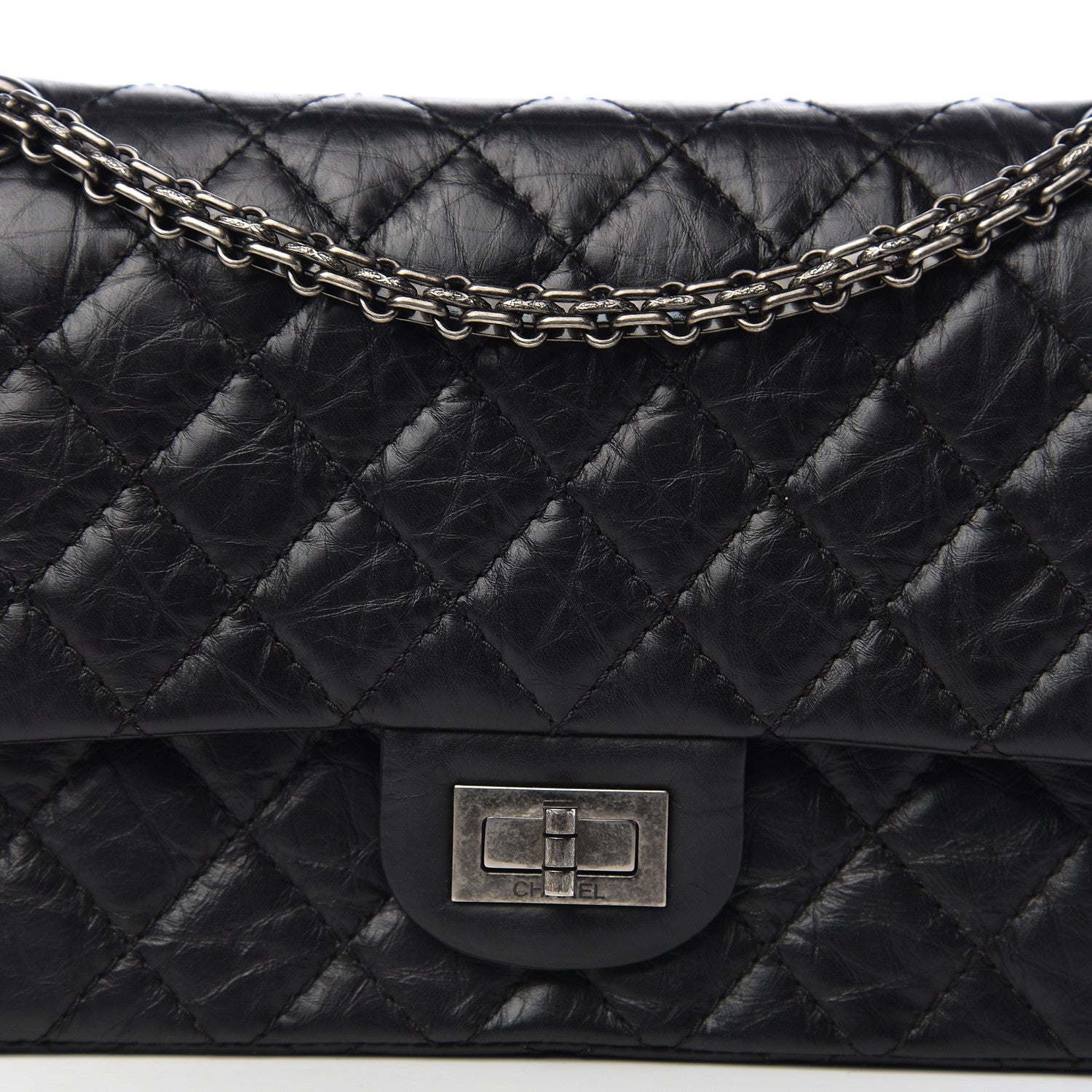 Chanel Aged Calfskin Quilted 2.55 Reissue 225 Flap Black 10 of 11
