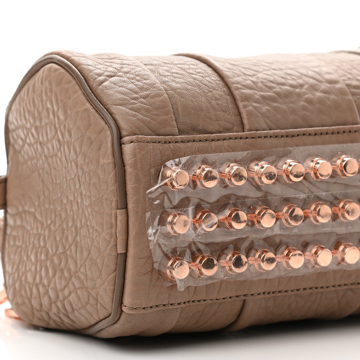 Pebbled Lambskin Mini Rockie Latte Rose Gold Hardware