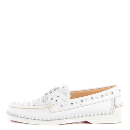 Christian Louboutin Calfskin Yacht Spikes Loafers 38.5 White 1 of 6