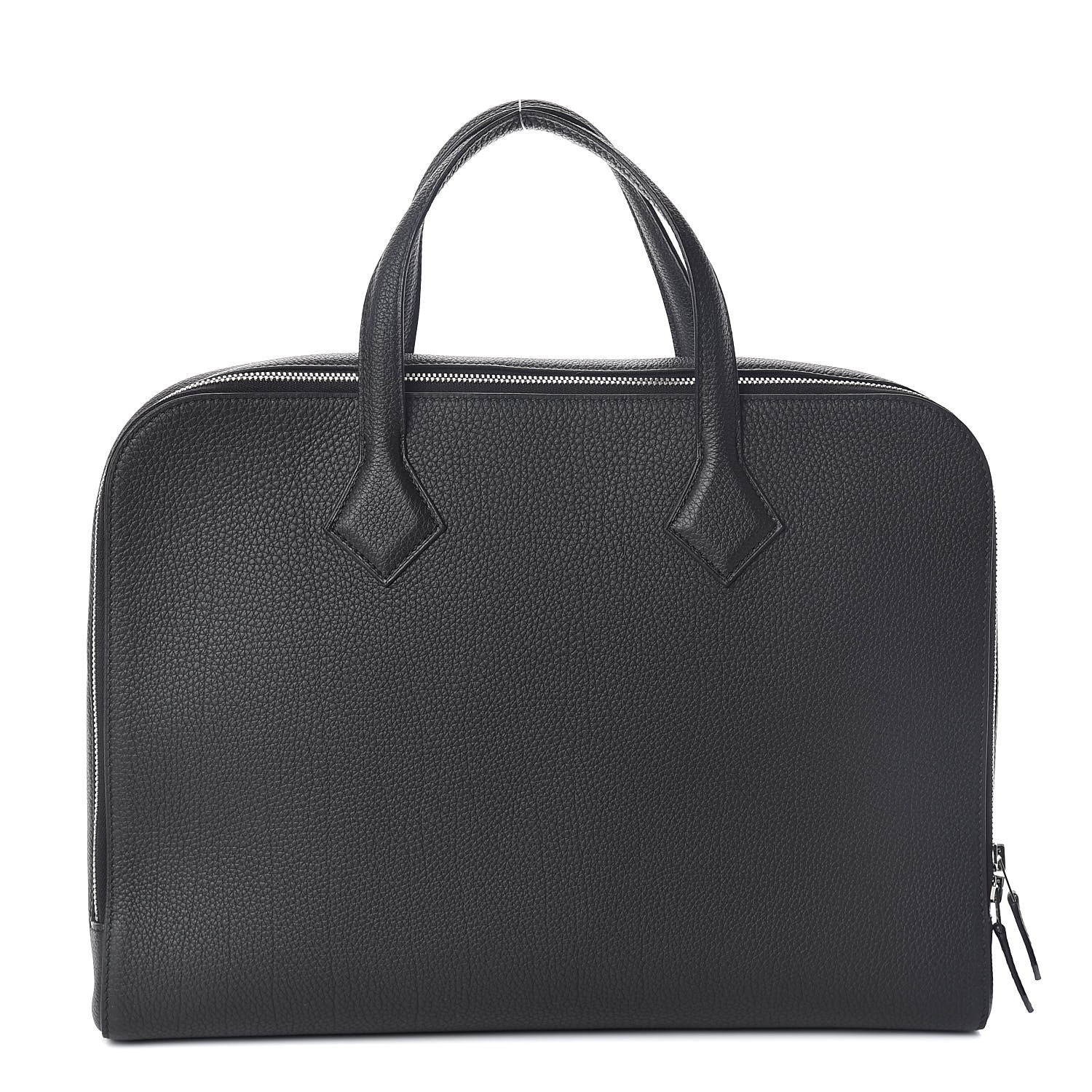 Hermes Togo Victoria Light Briefcase Black 1 of 10