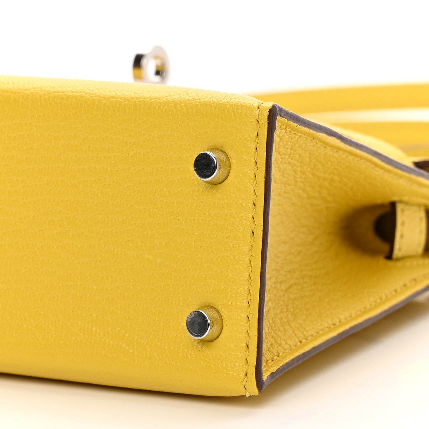 Chevre Mysore Verso Mini Kelly Sellier 20 Jaune De Naples Nata