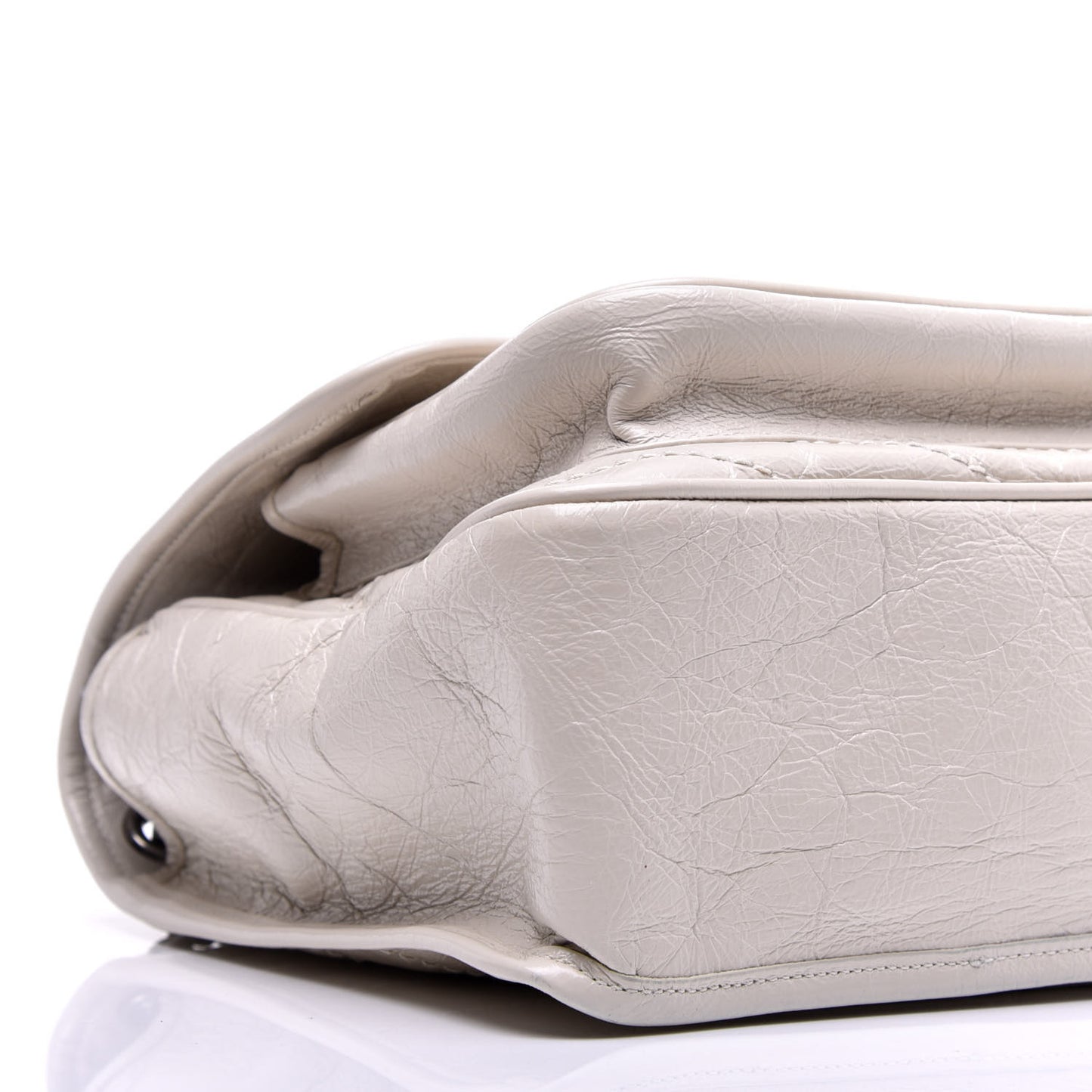 Crinkled Calfskin Matelasse Monogram Medium Niki Chain Satchel Dirty White