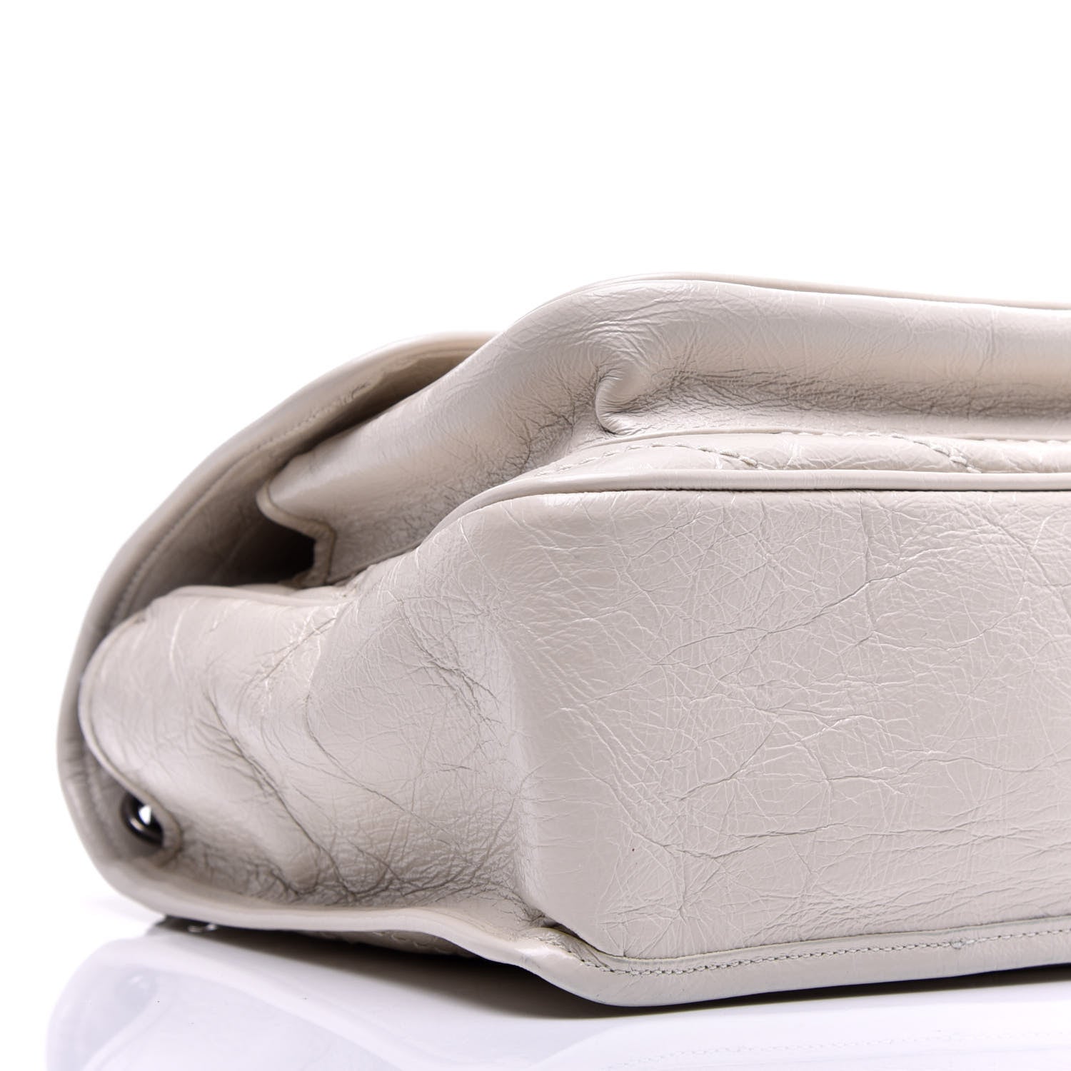 Saint Laurent Crinkled Calfskin Matelasse Monogram Medium Niki Chain Satchel Dirty White 7 of 10