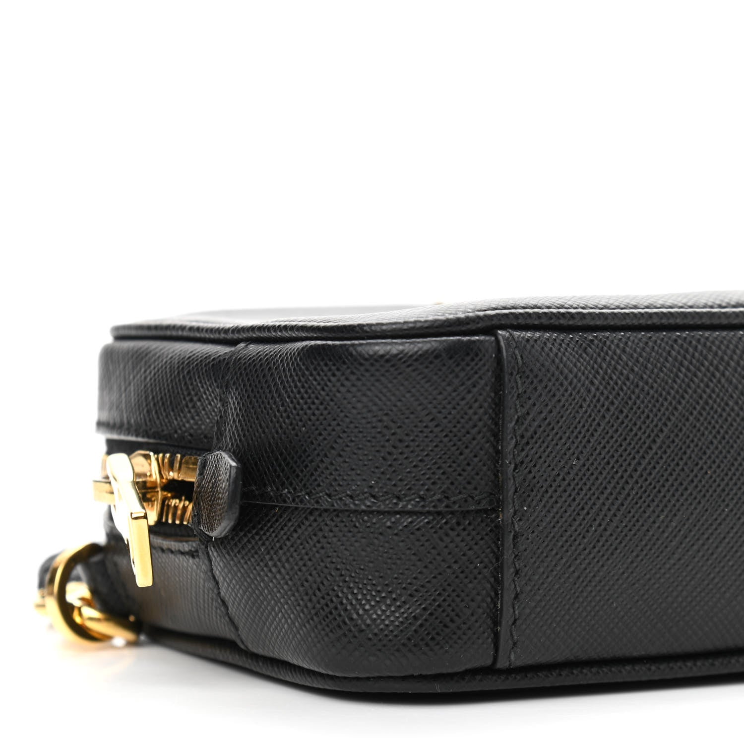 Prada Saffiano Mini Camera Crossbody Bag Black 7 of 9