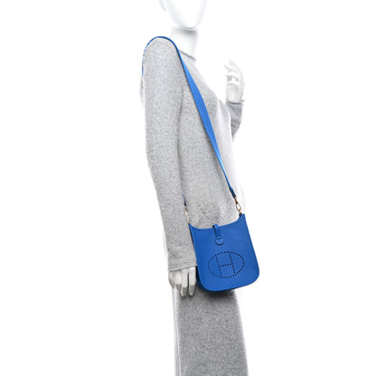 Hermes Taurillon Clemence Evelyne TPM Bleu Zellige 2 of 11