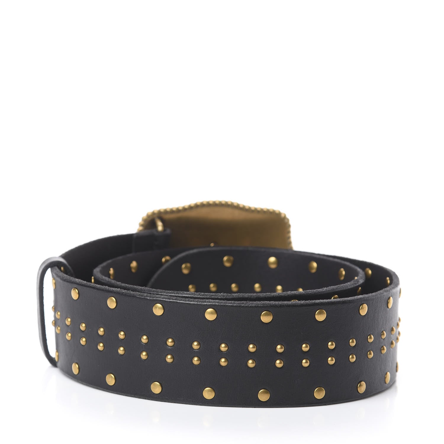 Gucci Calfskin Lion Head Studded Belt 80 32 Black 2 of 3