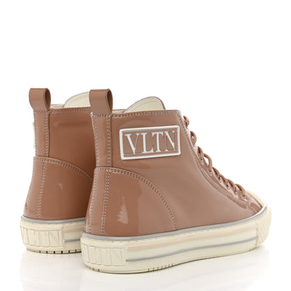 Valentino Garavani Patent Calfskin Womens Giggies High Top Sneakers 40 Rose Cannelle 4 of 9