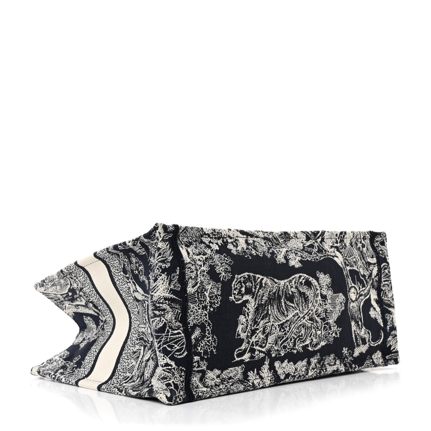 Christian Dior Canvas Embroidered Medium Dioriviera Toile De Jouy Reverse Book Tote Blue 4 of 11