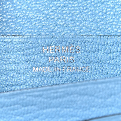 Hermes Chevre Mysore Bearn Compact Wallet Celeste 7 of 13