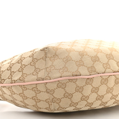 Gucci Monogram Web Medium Half Moon Hobo Blue Pink 8 of 16
