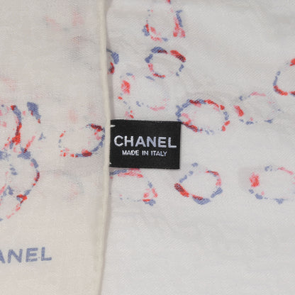 Chanel Cashmere Silk Camellia Scarf Ivory 5 of 6