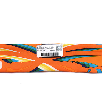 Hermes Silk Brides De Gala Shadow Twilly Orange Jaune Turquoise 3 of 3