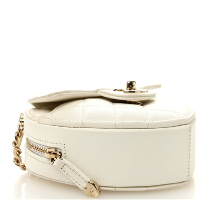 Chanel Lambskin Quilted CC In Love Heart Clutch With Chain White 4 of 11