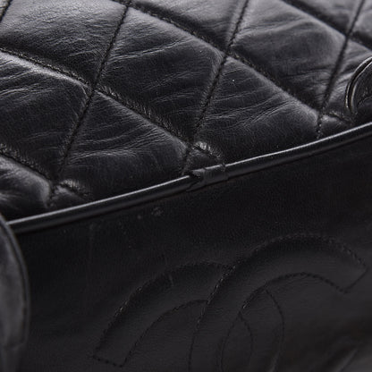 Chanel Lambskin Quilted Drawstring Backpack Black 12 of 12
