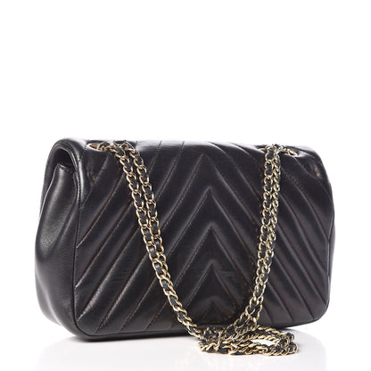 Chanel Lambskin Chevron Quilted Small Single Flap Black 4 of 15